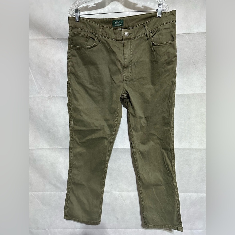 Woolrich Pants Men’s 34X30 Green Straight Leg Carpenter Utility 5 Pocket Canvas